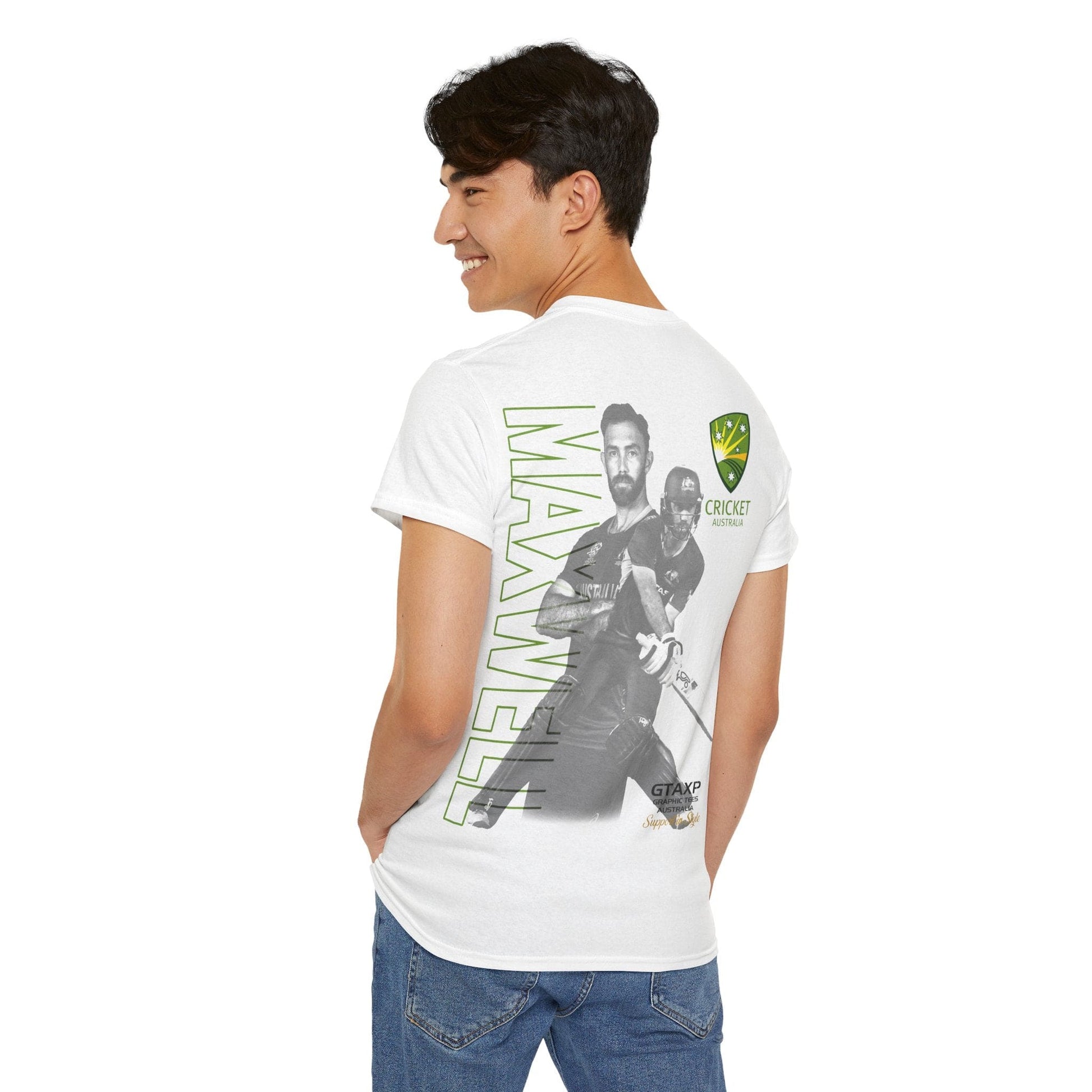 Glenn Maxwell T20 World Cup TShirt Printify Graphic T-Shirt Australia -  Cool Graphic T-Shirts Online - 