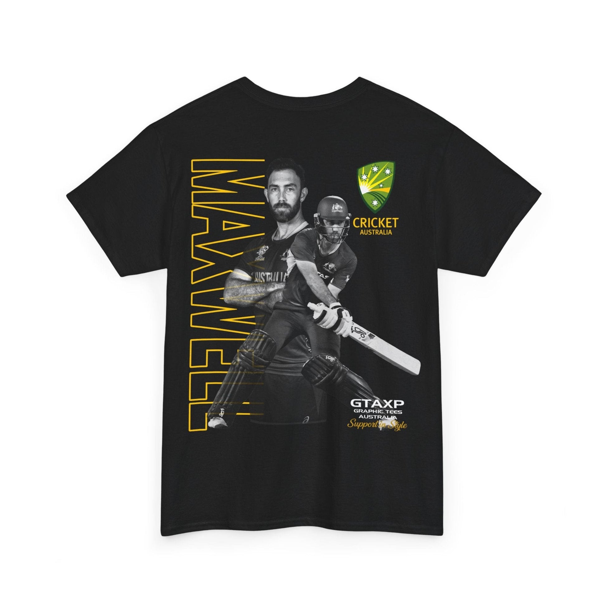 Glenn Maxwell T20 World Cup TShirt Printify Graphic T-Shirt Australia -  Cool Graphic T-Shirts Online - 