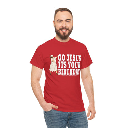 Go Jesus Its Your Birthday Tshirt Printify Red / S Graphic T-Shirt Australia -  Cool Graphic T-Shirts Online - 