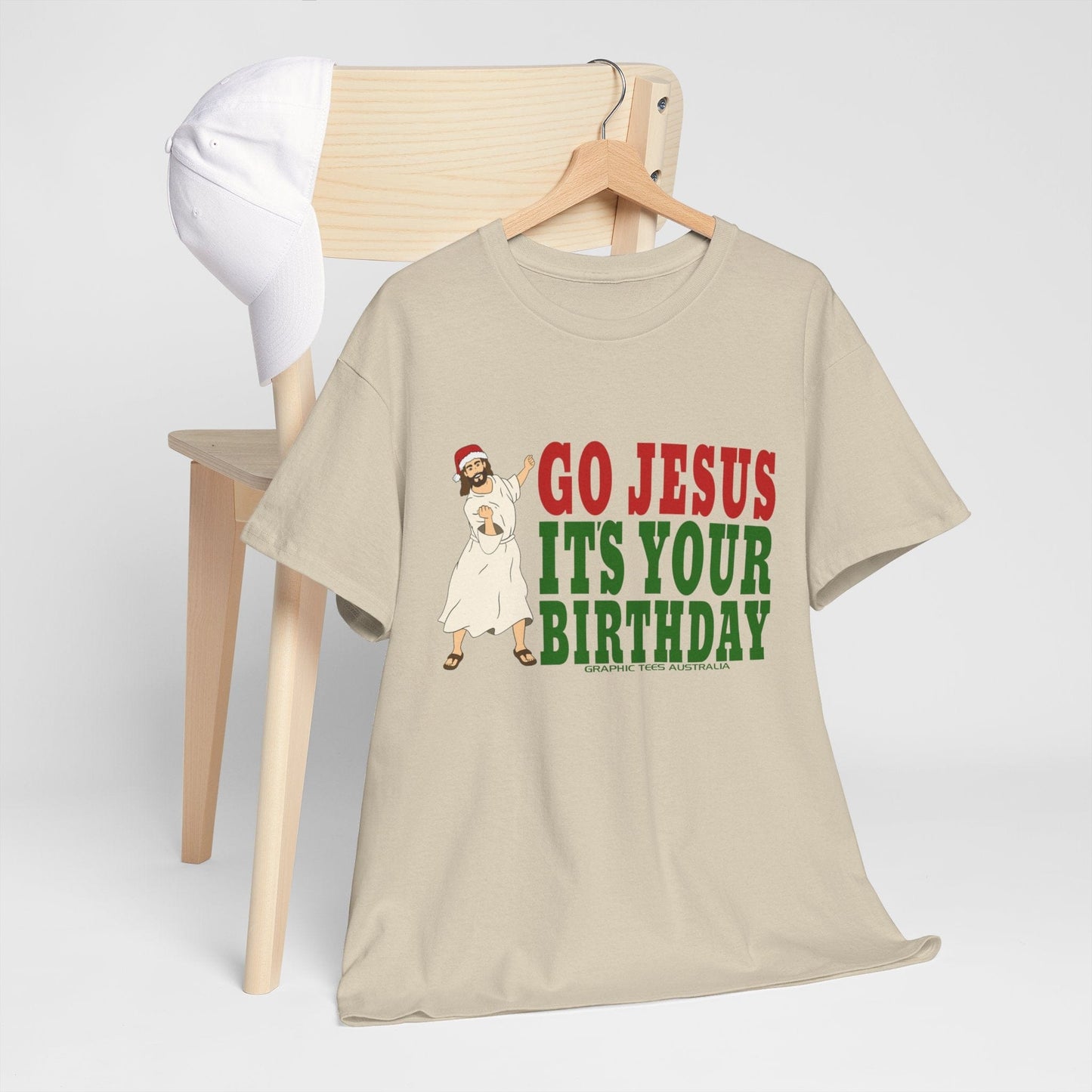 Go Jesus Its Your Birthday Tshirt Printify Graphic T-Shirt Australia -  Cool Graphic T-Shirts Online - 