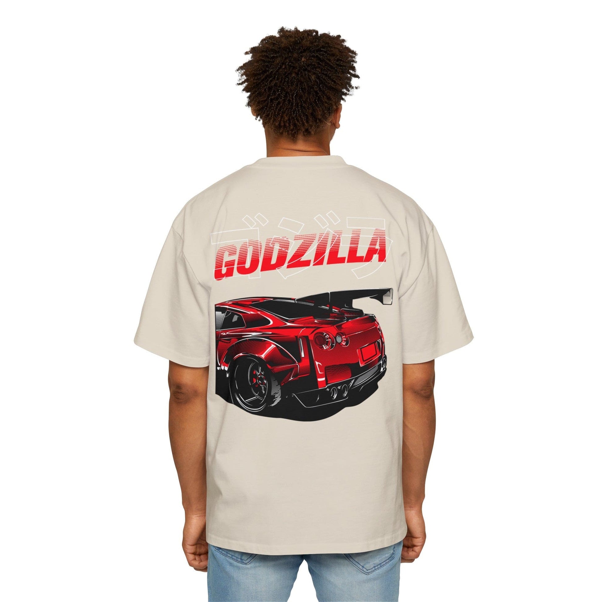 Godzilla GTR35 Oversized Tee Printify Ecru / S Graphic T-Shirt Australia -  Cool Graphic T-Shirts Online - 