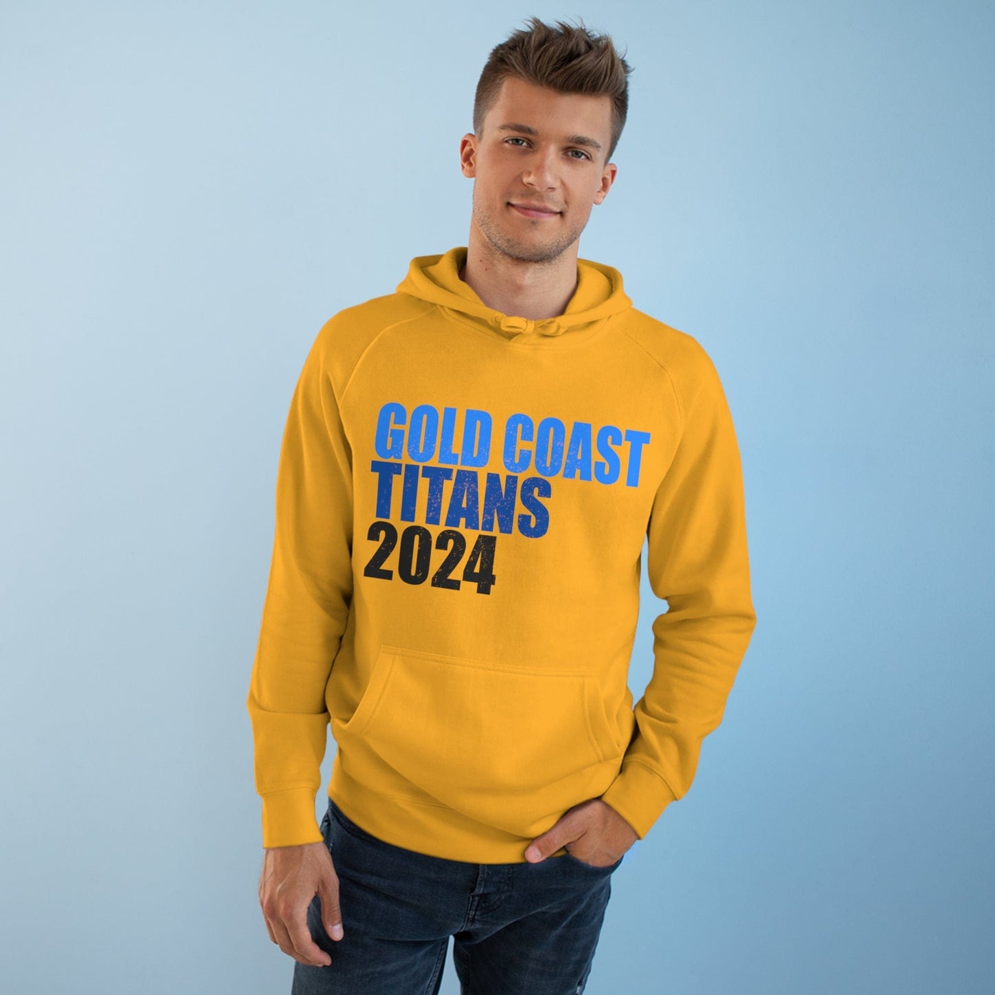 Gold Coast Titans 2024 Hoodie Graphic Tees Australia Gold / XS Graphic T-Shirt Australia -  Cool Graphic T-Shirts Online -  Gold Coast Titans 2024 Hoodie | NRL hoodies Australia