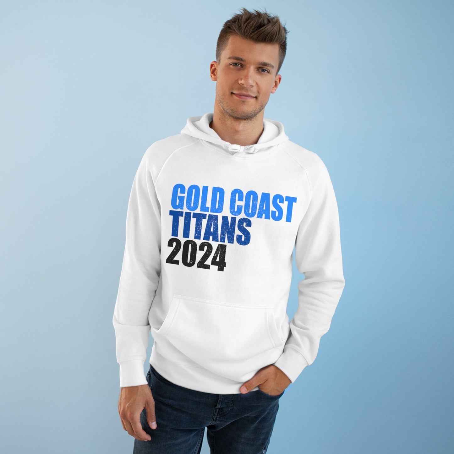 Gold Coast Titans 2024 Hoodie Graphic Tees Australia White / XS Graphic T-Shirt Australia -  Cool Graphic T-Shirts Online -  Gold Coast Titans 2024 Hoodie | NRL hoodies Australia