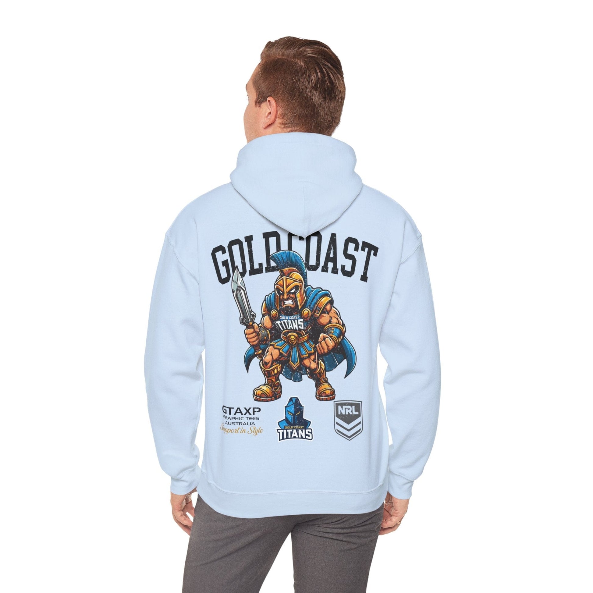 Gold Coast Titans Blade Hoodie Printify Light Blue / S Graphic T-Shirt Australia -  Cool Graphic T-Shirts Online - 