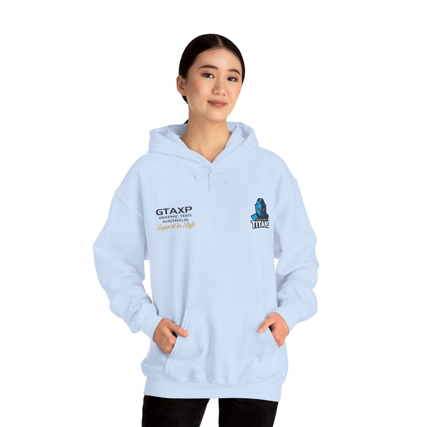 Gold Coast Titans Duo Hoodie Printify Graphic T-Shirt Australia -  Cool Graphic T-Shirts Online - 