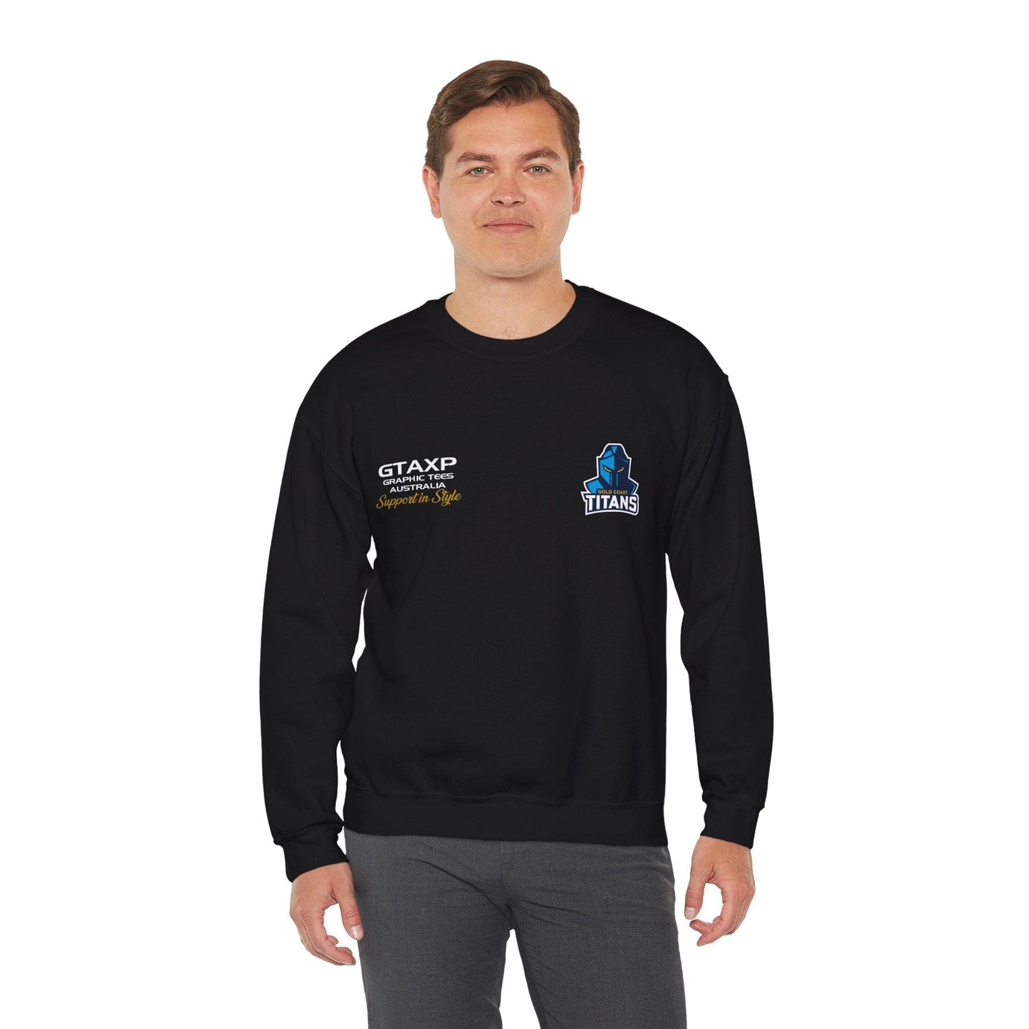 Gold Coast Titans Duo Jumper Graphic Tees Australia Graphic T-Shirt Australia -  Cool Graphic T-Shirts Online -  Gold Coast Titans Duo Jumper | Gold Coast Titans Crew Sweater