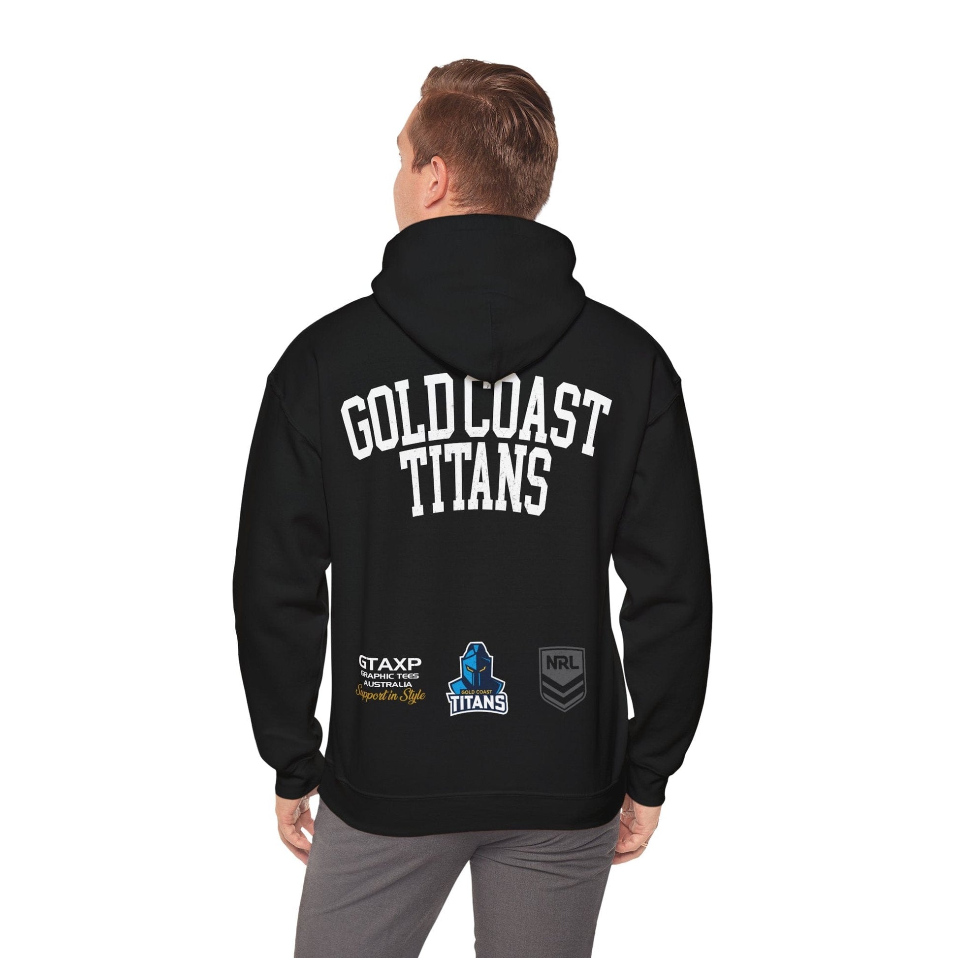 Gold Coast Titans NRL Hoodie Printify Black / S Graphic T-Shirt Australia -  Cool Graphic T-Shirts Online - 