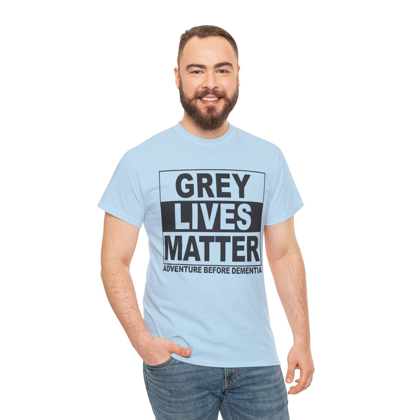 Grey Lives Matter Graphic Tee Graphic Tees Australia Light Blue / S Graphic T-Shirt Australia -  Cool Graphic T-Shirts Online -  Grey Lives Matter T-Shirt | Funny Grey Nomad T-Shirts Australia