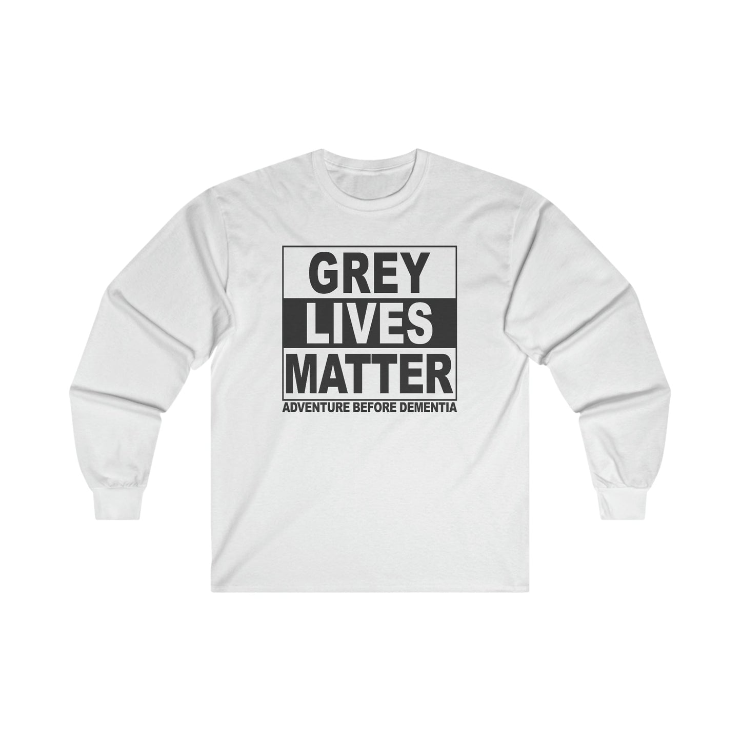 Grey Lives Matter Long Sleeve Graphic Tees Australia S / White Graphic T-Shirt Australia -  Cool Graphic T-Shirts Online - 