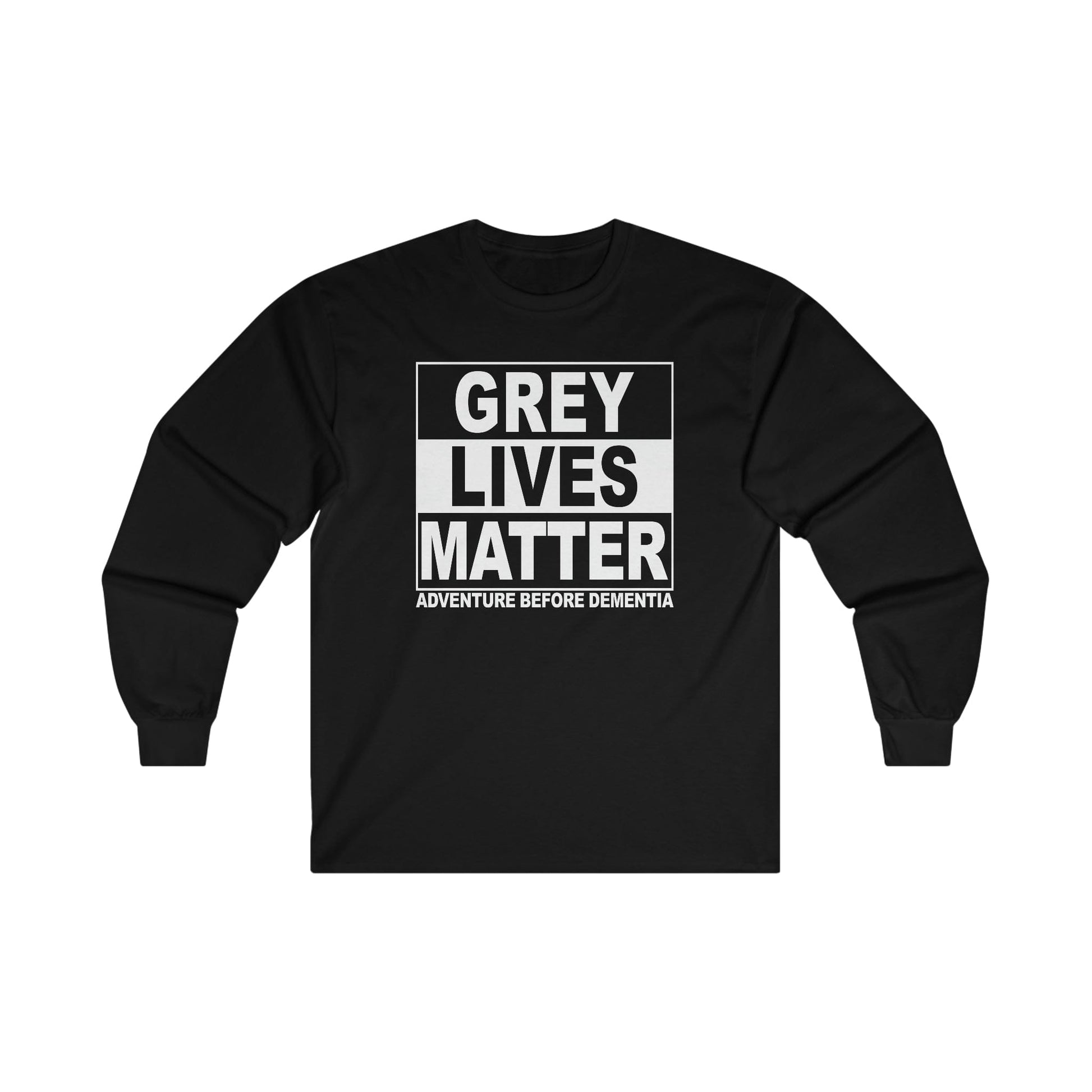 Grey Lives Matter Long Sleeve Graphic Tees Australia S / Black Graphic T-Shirt Australia -  Cool Graphic T-Shirts Online - 