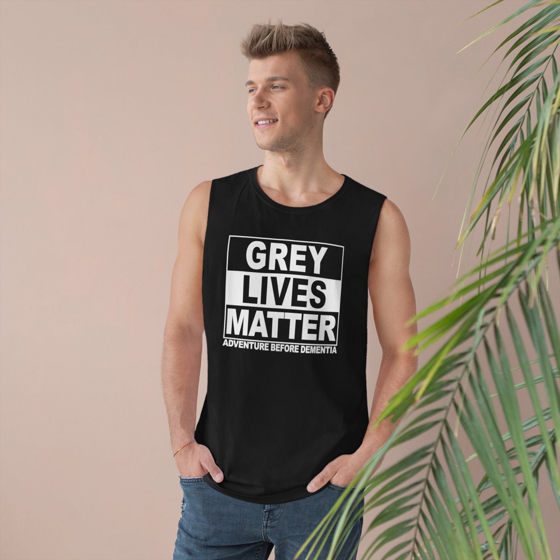 Grey Lives Matter Tank Top Graphic Tees Australia Black / XS Graphic T-Shirt Australia -  Cool Graphic T-Shirts Online -  Grey Lives Matter Tank Top | Grey Nomads Clothing