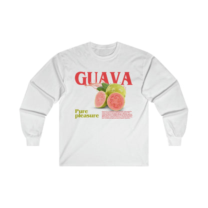 Guava Pure Pleasure Long Sleeve Graphic Tees Australia S / White Graphic T-Shirt Australia -  Cool Graphic T-Shirts Online -  Guava Pure Pleasure Long Sleeve | Cool Long Sleeve T-Shirts Au