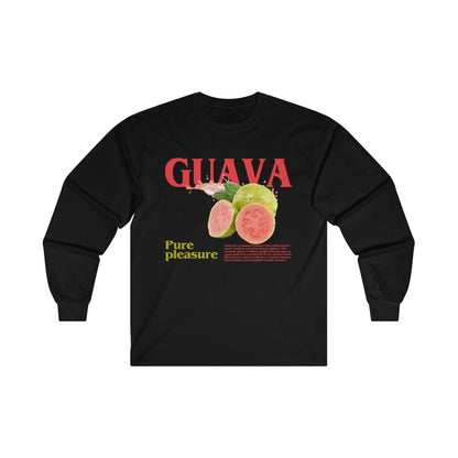 Guava Pure Pleasure Long Sleeve Graphic Tees Australia S / Black Graphic T-Shirt Australia -  Cool Graphic T-Shirts Online -  Guava Pure Pleasure Long Sleeve | Cool Long Sleeve T-Shirts Au