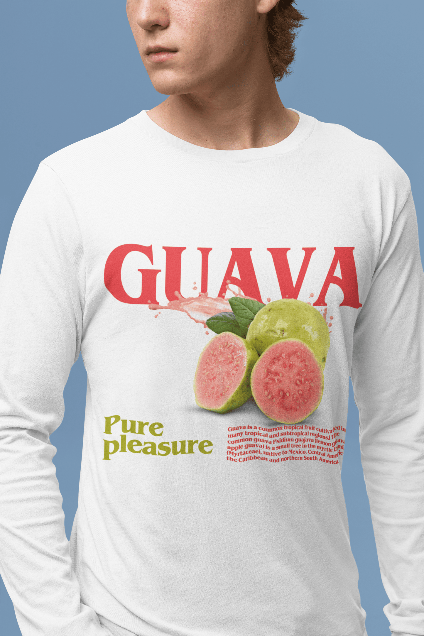 Guava Pure Pleasure Long Sleeve Graphic Tees Australia Graphic T-Shirt Australia -  Cool Graphic T-Shirts Online -  Guava Pure Pleasure Long Sleeve | Cool Long Sleeve T-Shirts Au