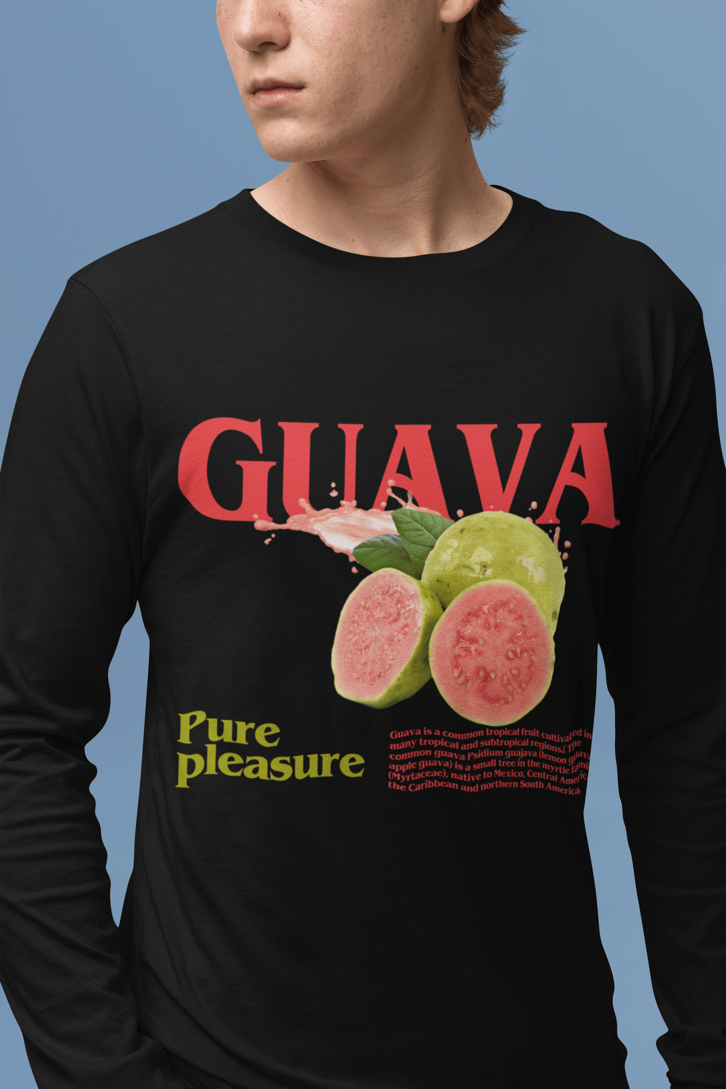 Guava Pure Pleasure Long Sleeve Graphic Tees Australia Graphic T-Shirt Australia -  Cool Graphic T-Shirts Online -  Guava Pure Pleasure Long Sleeve | Cool Long Sleeve T-Shirts Au