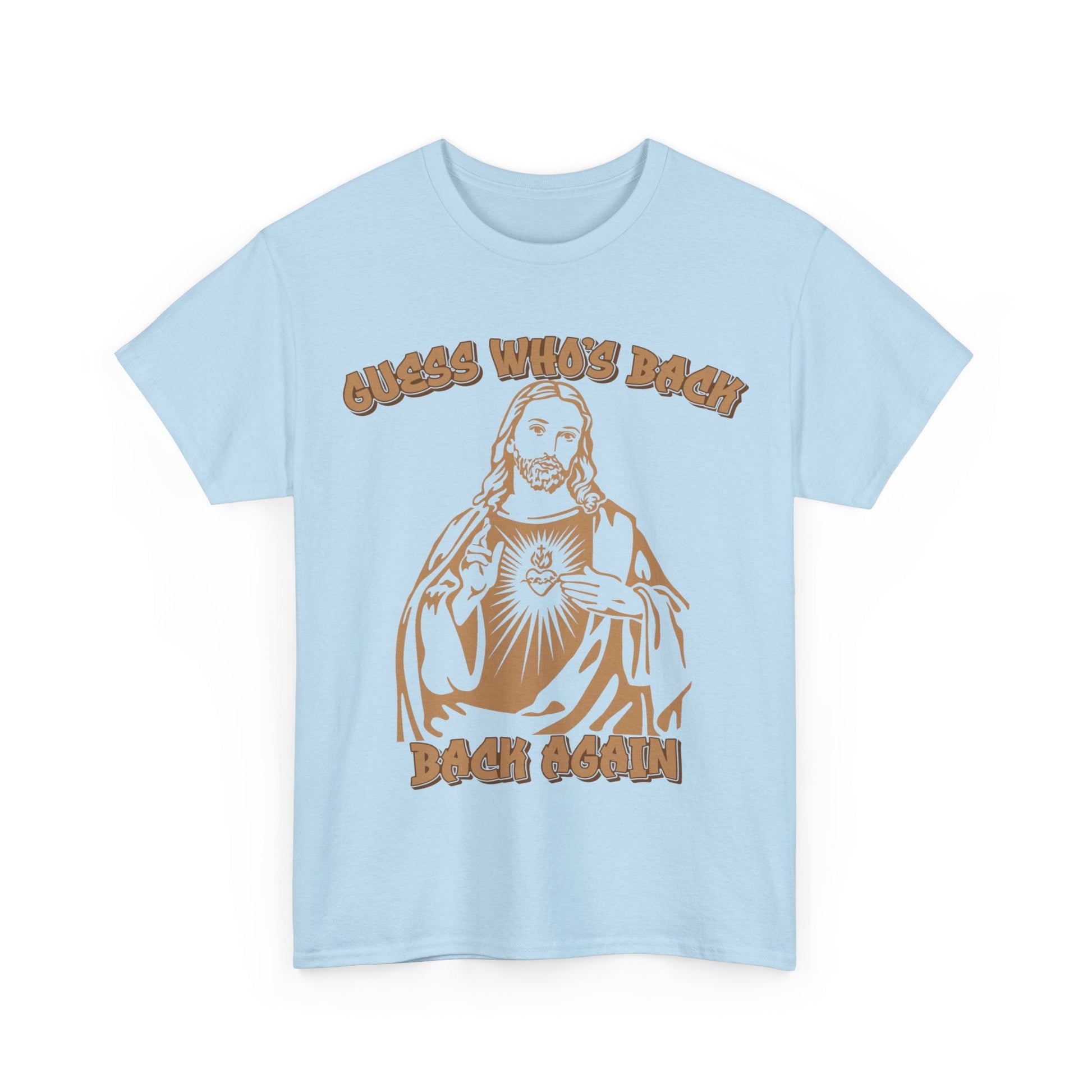 Guess Whos Back Jesus Graphic Tee Graphic Tees Australia Graphic T-Shirt Australia -  Cool Graphic T-Shirts Online -  Guess Whos Back Jesus T-Shirt | Funny T-Shirts Australia