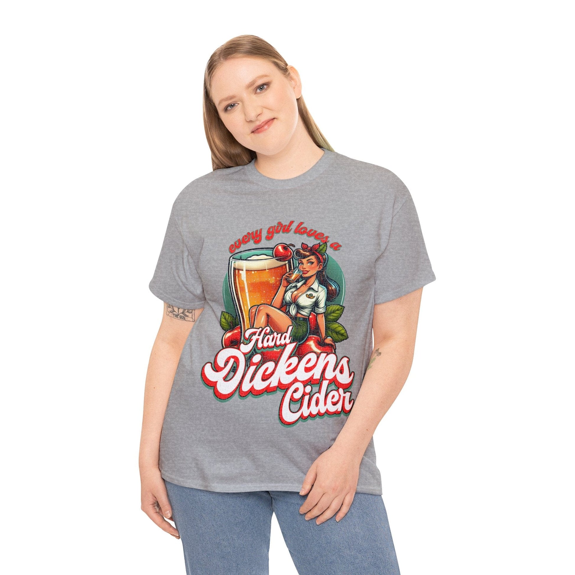 Hard Dickens Cider Graphic Tee Graphic Tees Australia Sport Grey / S Graphic T-Shirt Australia -  Cool Graphic T-Shirts Online -  Hard Dickens Cider T-Shirt