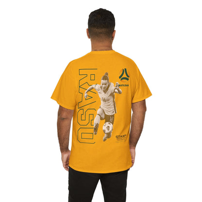 Hayley Raso Matildas Duo Graphic Tee Graphic Tees Australia Gold / S Graphic T-Shirt Australia -  Cool Graphic T-Shirts Online -  Hayley Raso Matildas Duo T-Shirt | MAtildas T-Shirts Australia