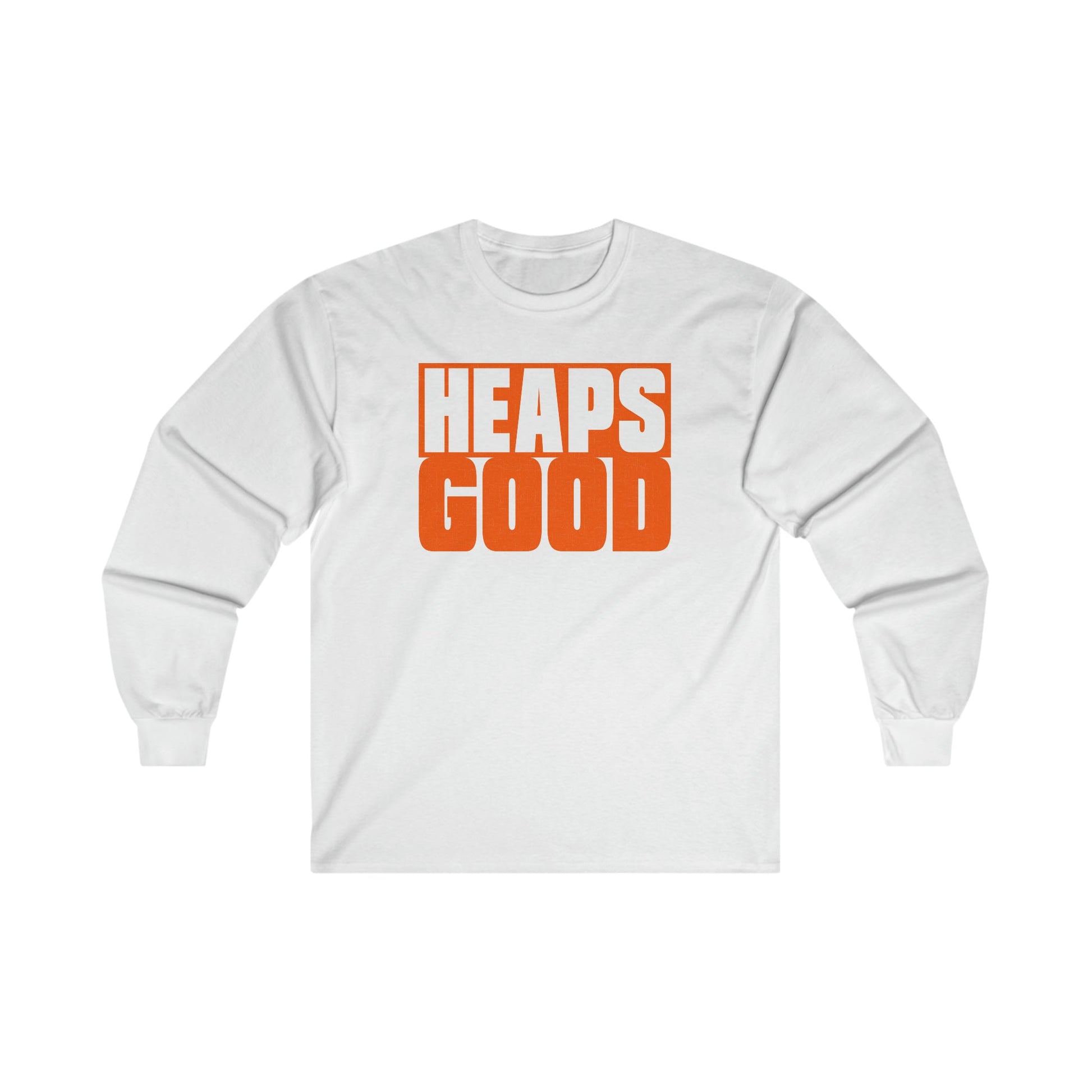 Heaps Good Long Sleeve Graphic Tees Australia S / White Graphic T-Shirt Australia -  Cool Graphic T-Shirts Online -  Heaps Good Long Sleeve | Slogan T-Shirts Australia