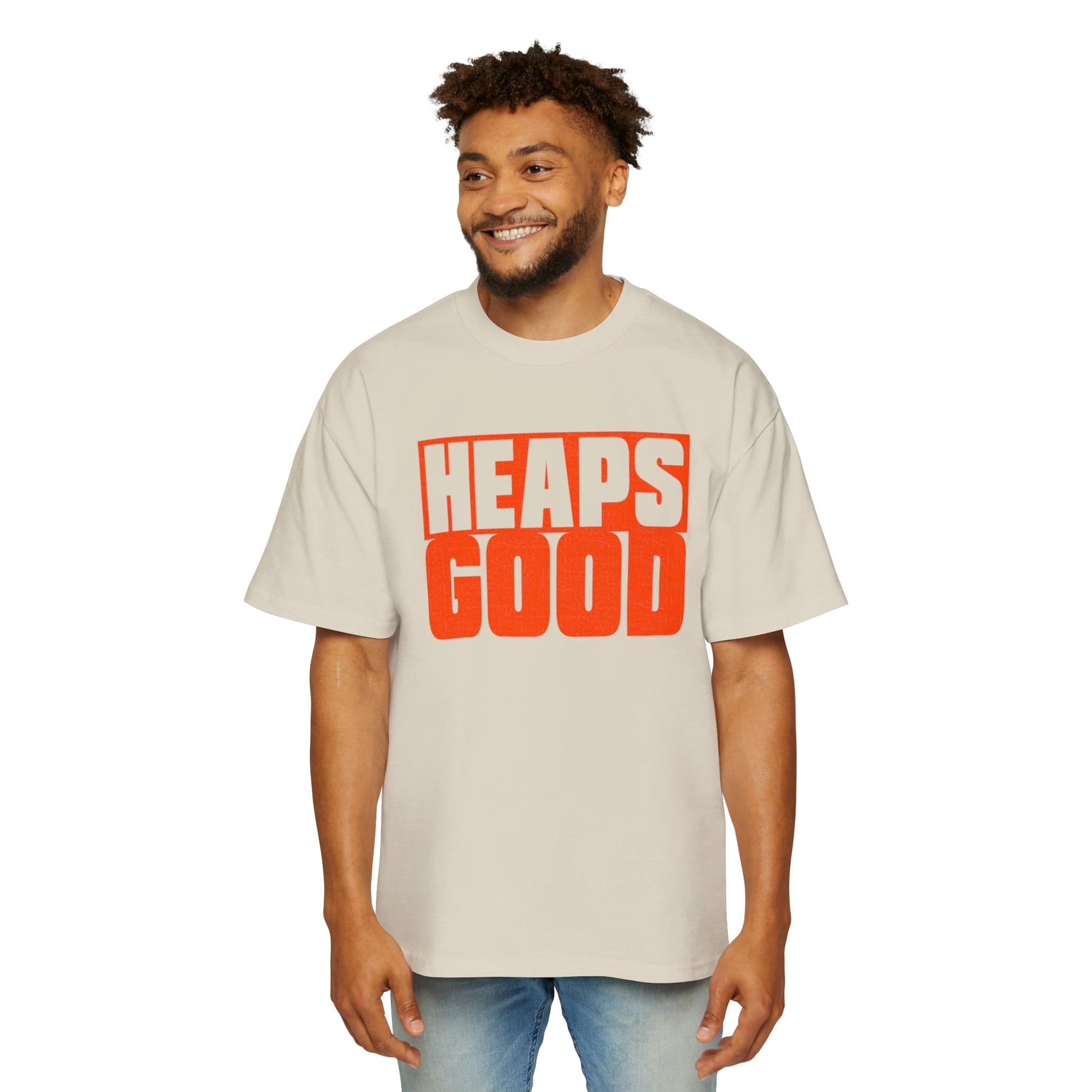 Heaps Good Oversized Tee Graphic Tees Australia Ecru / S Graphic T-Shirt Australia -  Cool Graphic T-Shirts Online -  Heaps Good Oversized Tee | 80's Vintage Graphic T-Shirts Australia