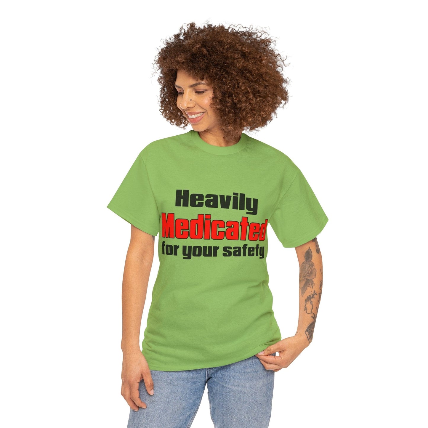 Heavily Medicated For Your Safety Graphic Tee Graphic Tees Australia Lime / S Graphic T-Shirt Australia -  Cool Graphic T-Shirts Online -  Heavily Medicated For Your Safety T-Shirt | Funny T-Shirts Au