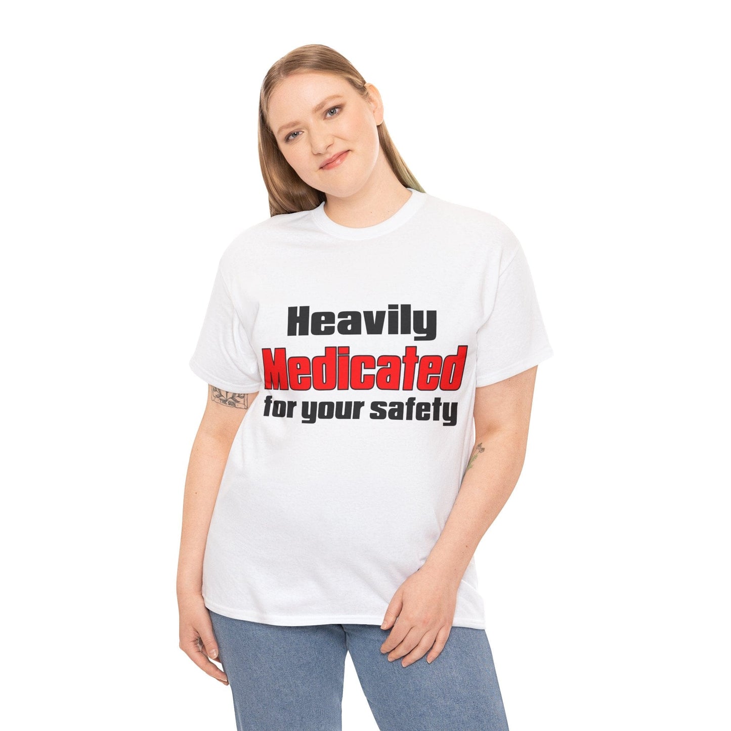 Heavily Medicated For Your Safety Graphic Tee Graphic Tees Australia Graphic T-Shirt Australia -  Cool Graphic T-Shirts Online -  Heavily Medicated For Your Safety T-Shirt | Funny T-Shirts Au