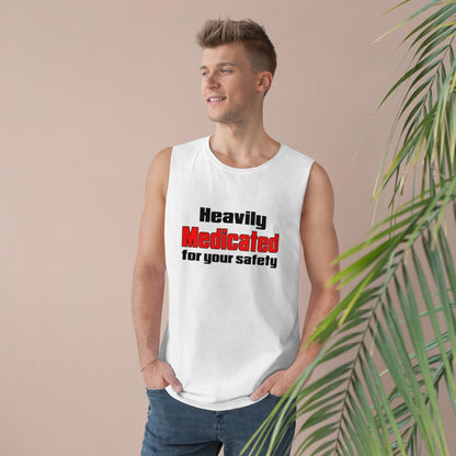 Heavily Medicated For Your Safety Tank Top Graphic Tees Australia White / XS Graphic T-Shirt Australia -  Cool Graphic T-Shirts Online - 