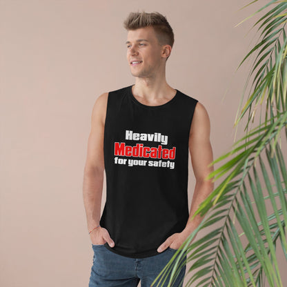 Heavily Medicated For Your Safety Tank Top Graphic Tees Australia Black / XS Graphic T-Shirt Australia -  Cool Graphic T-Shirts Online - 