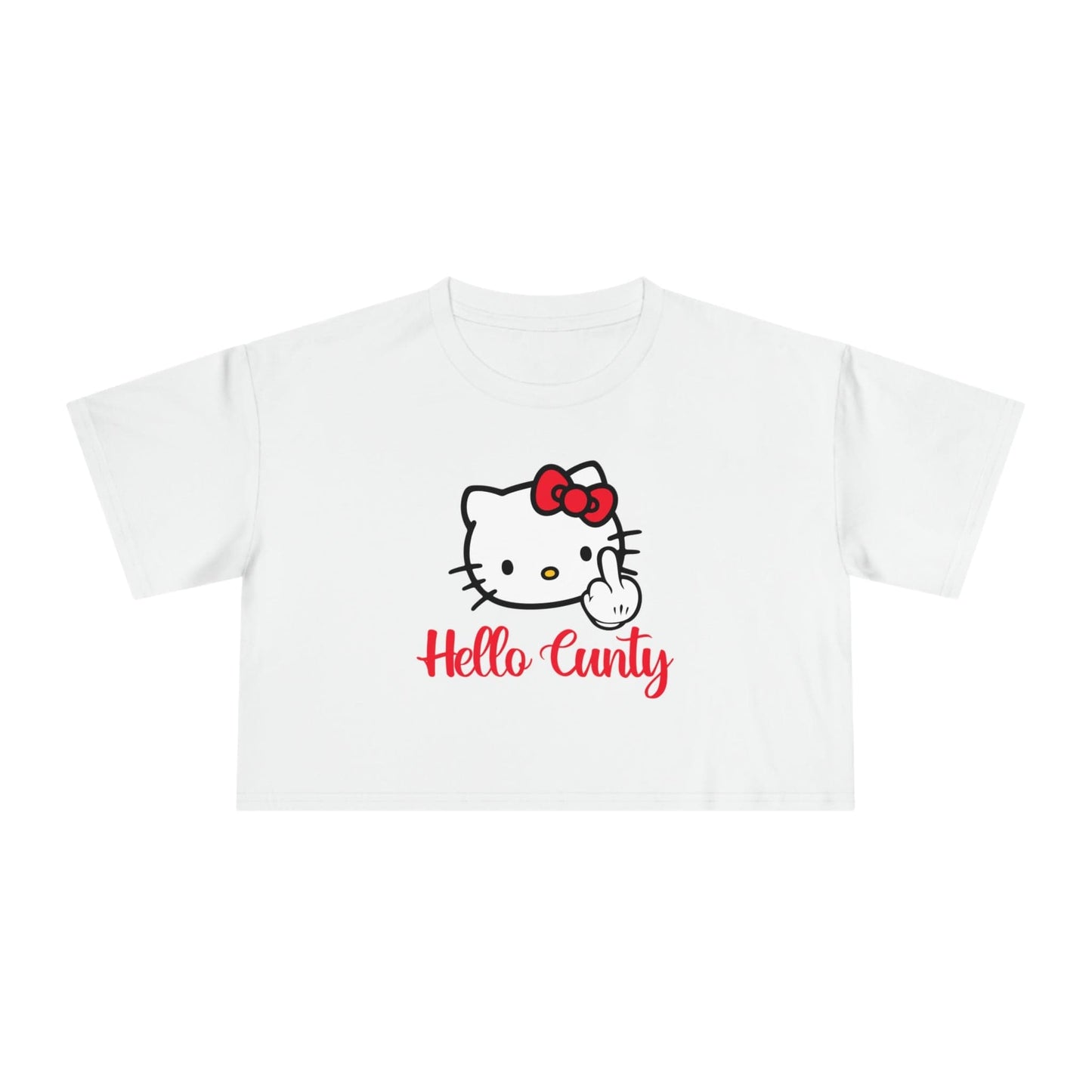 Hello Cunty Crop Tee Graphic Tees Australia Graphic T-Shirt Australia -  Cool Graphic T-Shirts Online -  Hello Cunty Crop Tee | Womens Graphic T-Shirts Australia