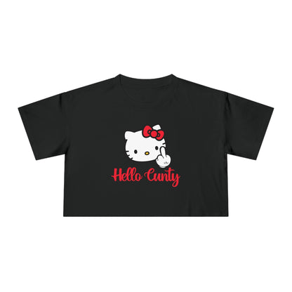 Hello Cunty Crop Tee Graphic Tees Australia Graphic T-Shirt Australia -  Cool Graphic T-Shirts Online -  Hello Cunty Crop Tee | Womens Graphic T-Shirts Australia