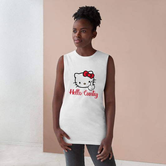 Hello Cunty Tank Top Graphic Tees Australia White / XS Graphic T-Shirt Australia -  Cool Graphic T-Shirts Online -  Hello Cunty Tank Top | Funny Tank Tops & Singlets Australia