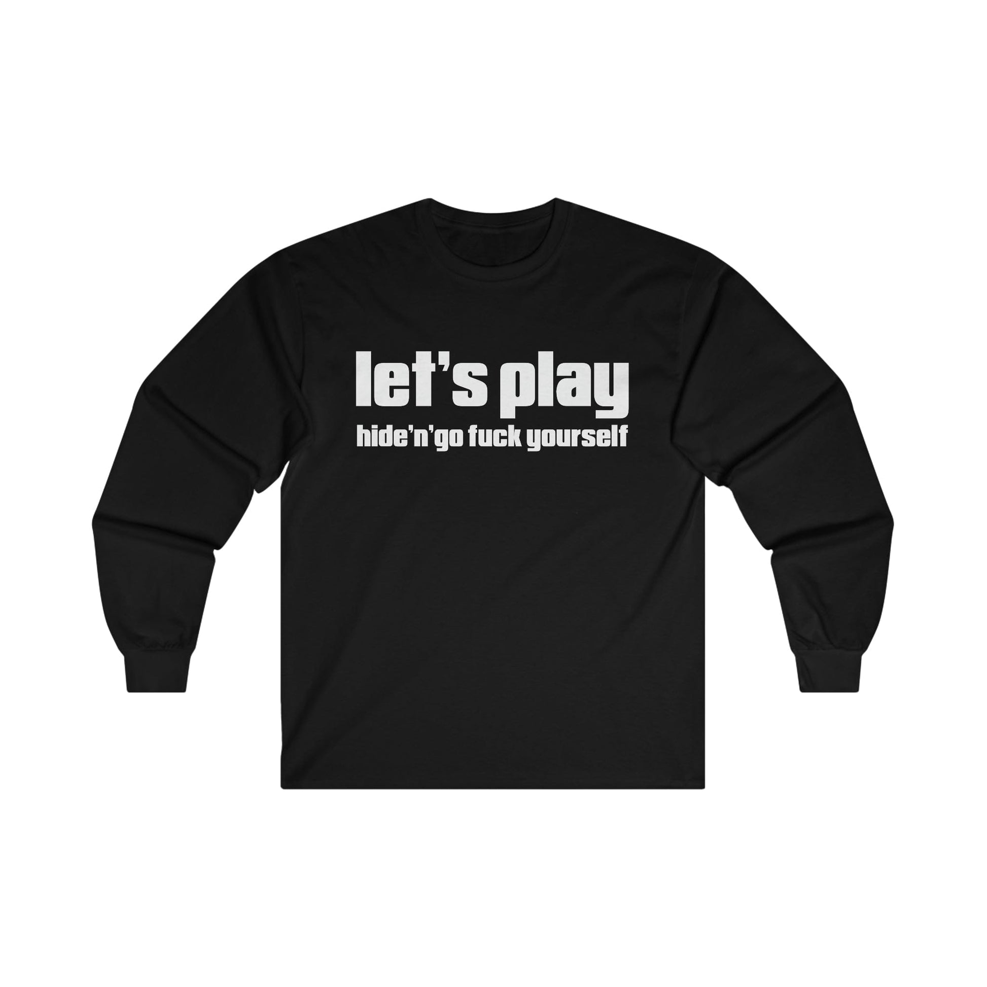 Hide N Go Fuck Yourself Long Sleeve Graphic Tees Australia S / Black Graphic T-Shirt Australia -  Cool Graphic T-Shirts Online - 