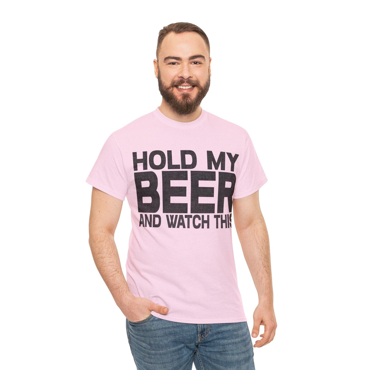 Hold My Beer Graphic Tee Graphic Tees Australia Light Pink / S Graphic T-Shirt Australia -  Cool Graphic T-Shirts Online -  Hold My Beer T-Shirt | Funny Graphic T-Shirts Australia