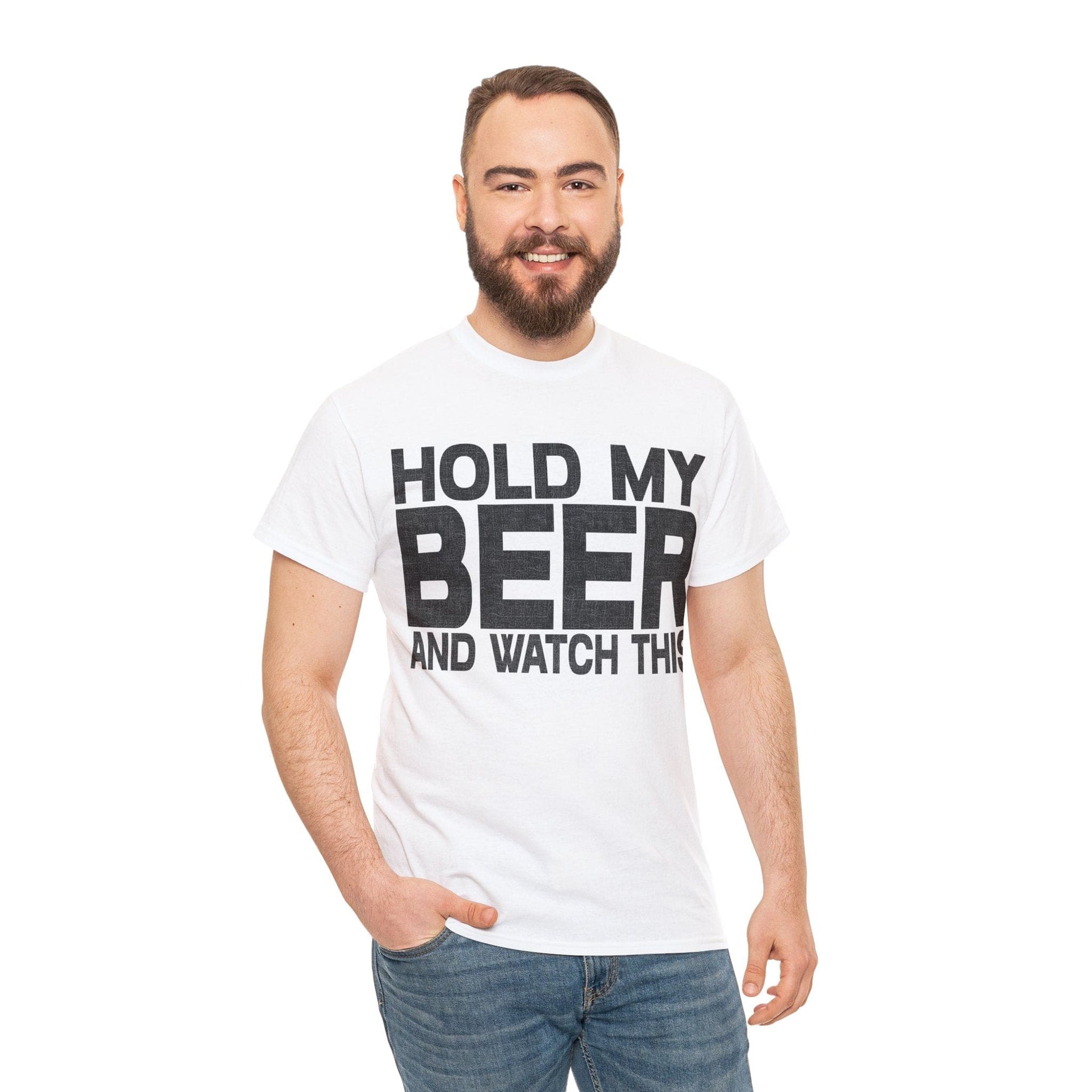 Hold My Beer Graphic Tee Graphic Tees Australia White / S Graphic T-Shirt Australia -  Cool Graphic T-Shirts Online -  Hold My Beer T-Shirt | Funny Graphic T-Shirts Australia