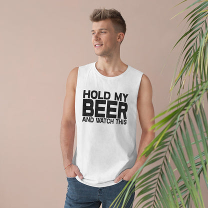 Hold My Beer Tank Top Graphic Tees Australia White / XS Graphic T-Shirt Australia -  Cool Graphic T-Shirts Online -  Hold My Beer Tank Top | Funny Tank Tops & Singlets Australia