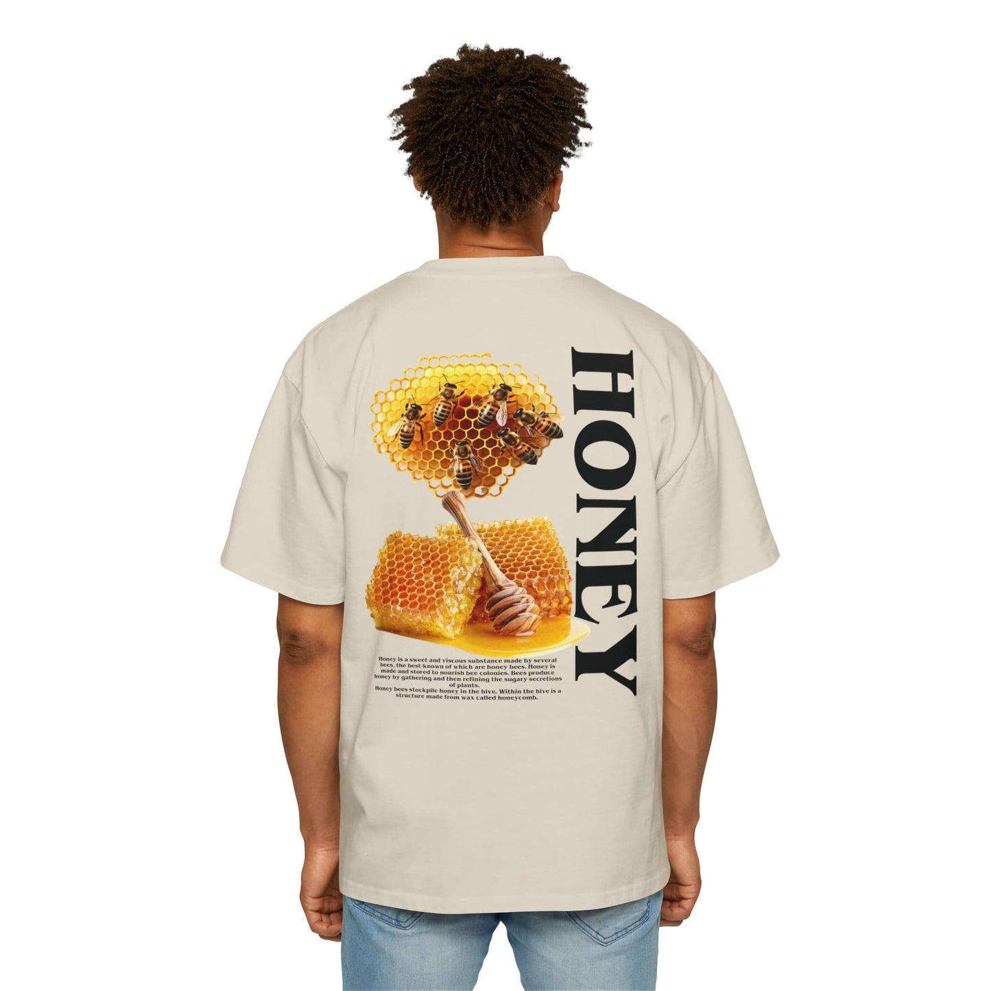 Honey Oversized Tee Graphic Tees Australia Ecru / S Graphic T-Shirt Australia -  Cool Graphic T-Shirts Online -  Honey Oversized Tee | Bee T-Shirt Australia