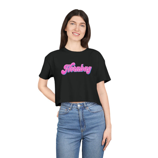 Hornbag Crop Tee Graphic Tees Australia Black / XS Graphic T-Shirt Australia -  Cool Graphic T-Shirts Online -  Hornbag Crop Tee | Women's graphic tees australia