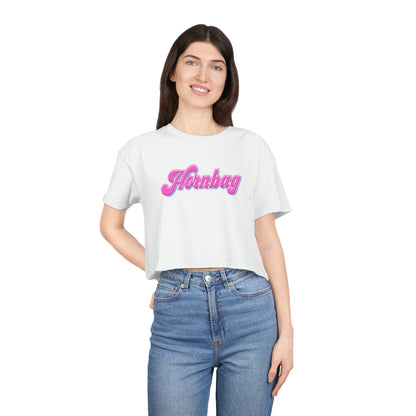 Hornbag Crop Tee Graphic Tees Australia White / XS Graphic T-Shirt Australia -  Cool Graphic T-Shirts Online -  Hornbag Crop Tee | Women's graphic tees australia