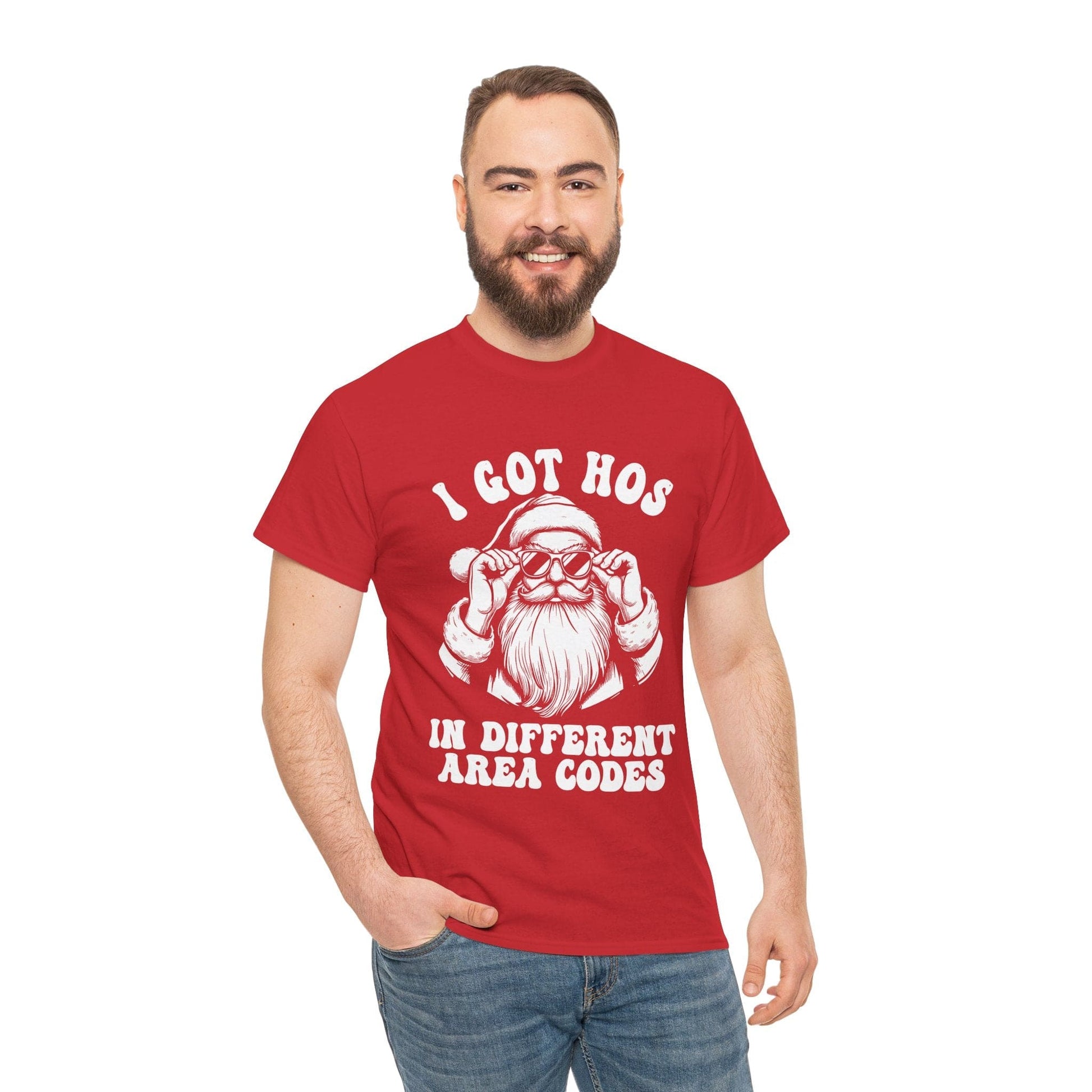 Hos In Diffrent Area Codes Tshirt Printify Red / S Graphic T-Shirt Australia -  Cool Graphic T-Shirts Online - 