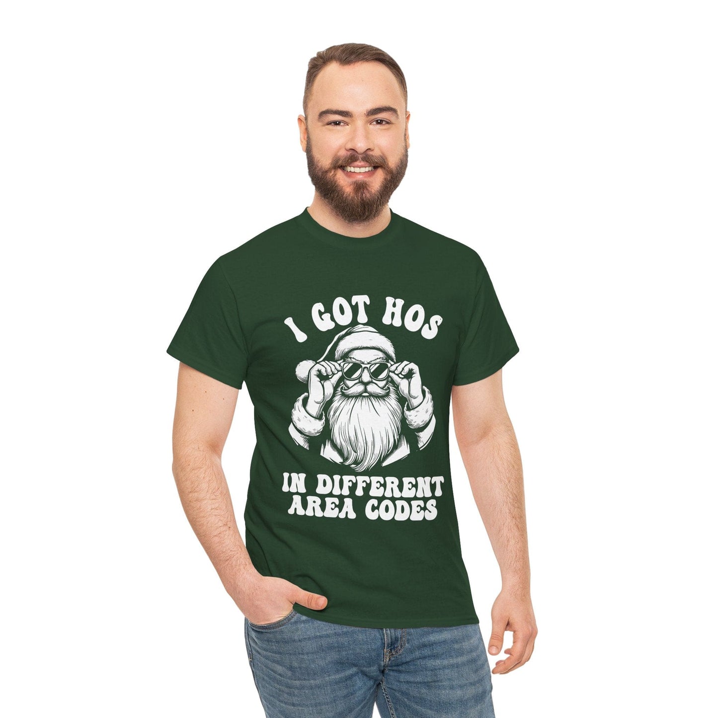 Hos In Diffrent Area Codes Tshirt Printify Forest Green / S Graphic T-Shirt Australia -  Cool Graphic T-Shirts Online - 