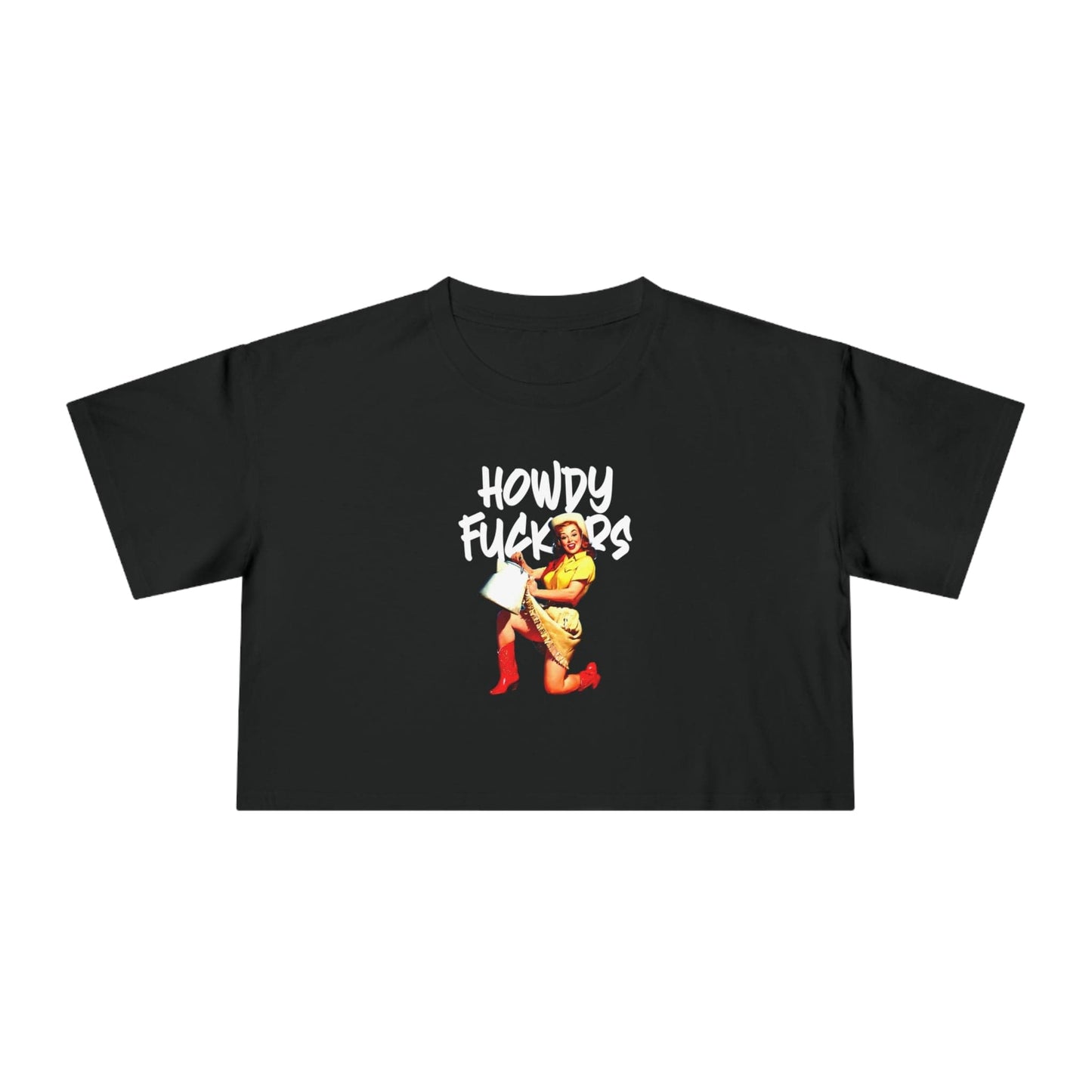 Howdy F*ckers Crop Tee Graphic Tees Australia Graphic T-Shirt Australia -  Cool Graphic T-Shirts Online -  Howdy F*ckers Crop Tee | Retro Crop Tee Australia