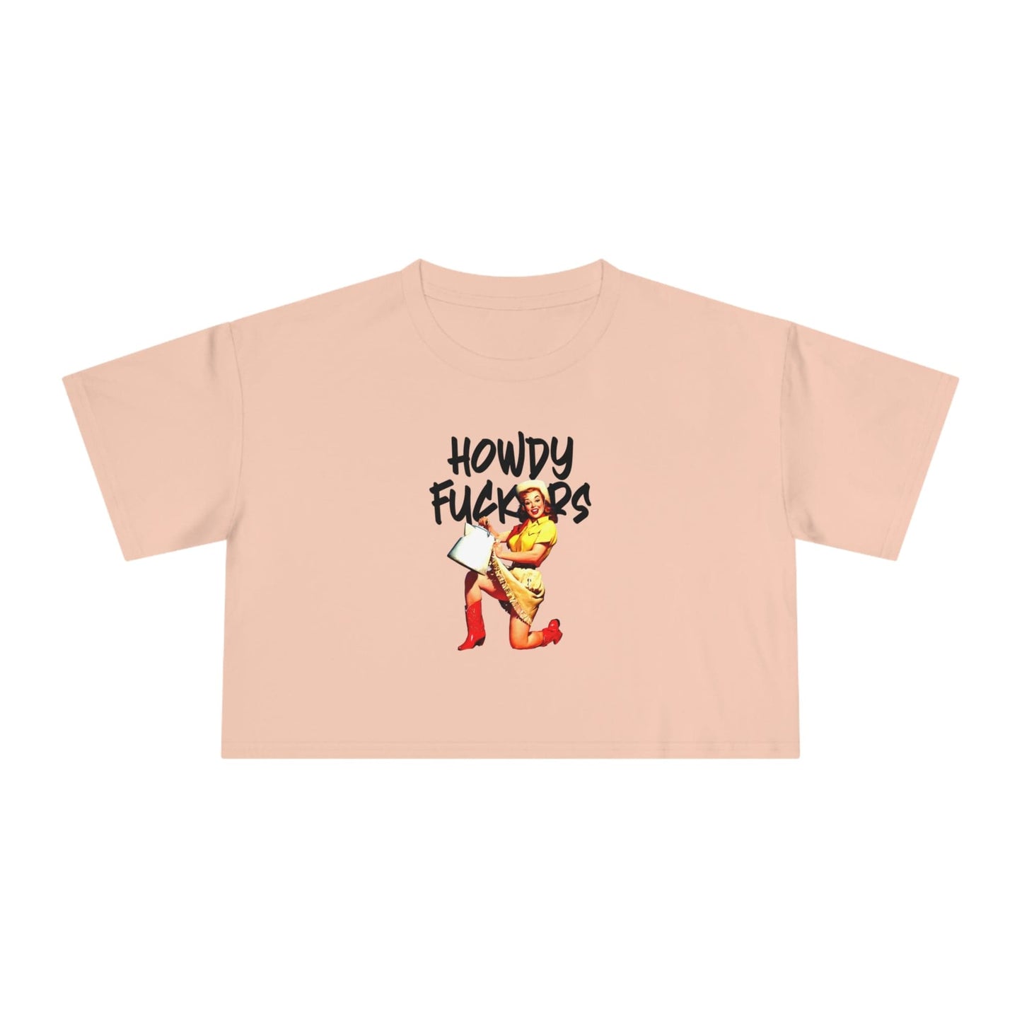 Howdy F*ckers Crop Tee Graphic Tees Australia Graphic T-Shirt Australia -  Cool Graphic T-Shirts Online -  Howdy F*ckers Crop Tee | Retro Crop Tee Australia