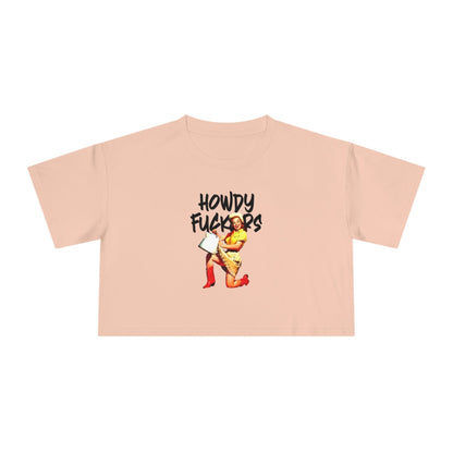 Howdy F*ckers Crop Tee Graphic Tees Australia Graphic T-Shirt Australia -  Cool Graphic T-Shirts Online -  Howdy F*ckers Crop Tee | Retro Crop Tee Australia