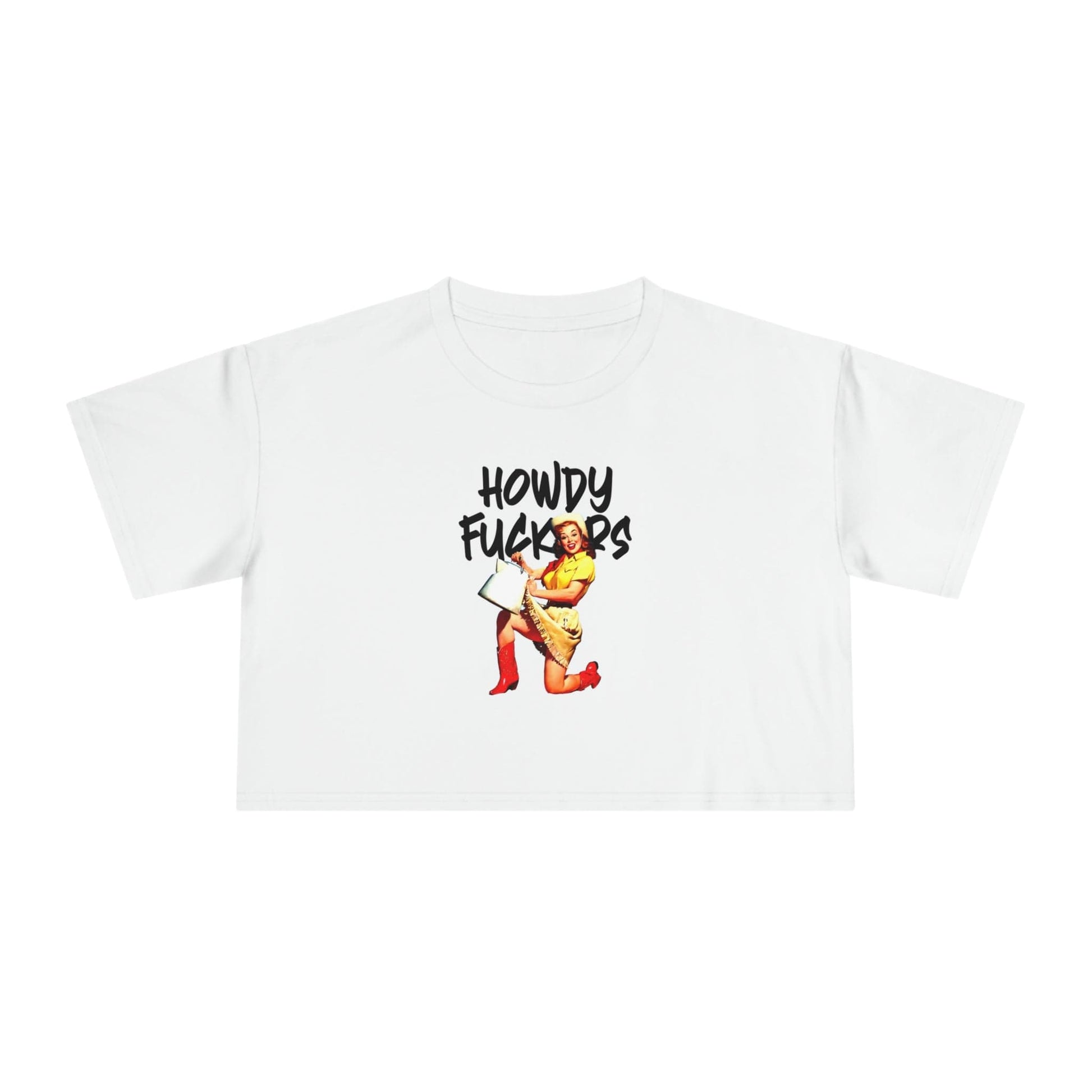 Howdy F*ckers Crop Tee Graphic Tees Australia Graphic T-Shirt Australia -  Cool Graphic T-Shirts Online -  Howdy F*ckers Crop Tee | Retro Crop Tee Australia