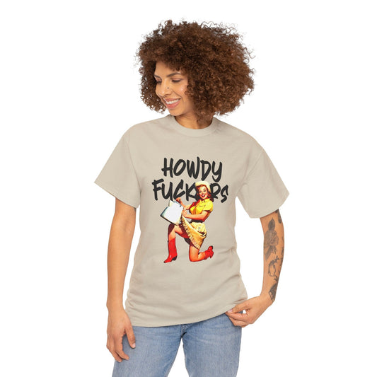 Howdy F*ckers Graphic Tee Graphic Tees Australia Sand / S Graphic T-Shirt Australia -  Cool Graphic T-Shirts Online -  Howdy F*ckers T-Shirt | Retro T-Shirt Australia