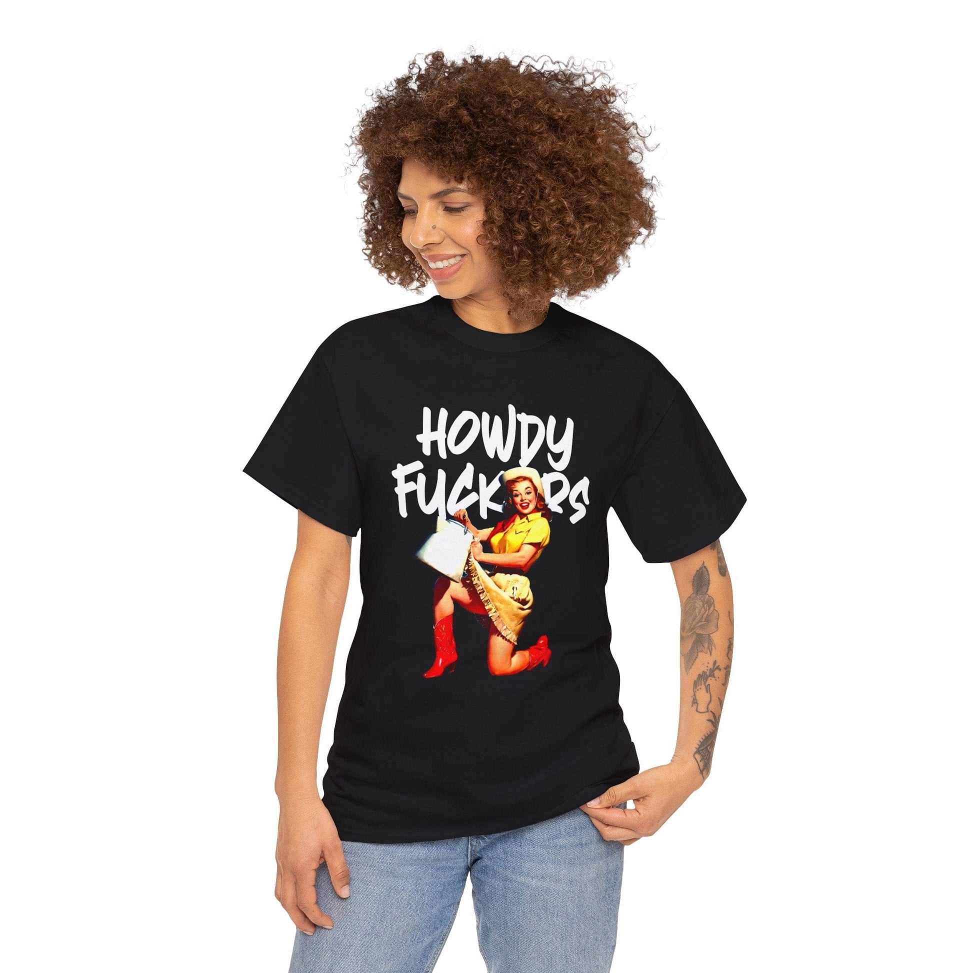 Howdy F*ckers Graphic Tee Graphic Tees Australia Black / S Graphic T-Shirt Australia -  Cool Graphic T-Shirts Online -  Howdy F*ckers T-Shirt | Retro T-Shirt Australia