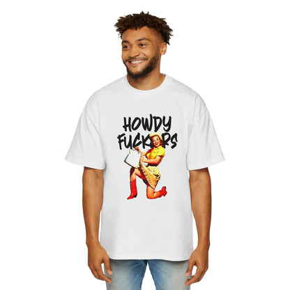 Howdy F*ckers Oversized Tee Graphic Tees Australia White / S Graphic T-Shirt Australia -  Cool Graphic T-Shirts Online -  Howdy F*ckers Oversized Tee | Retro Oversized T-Shirt Australia