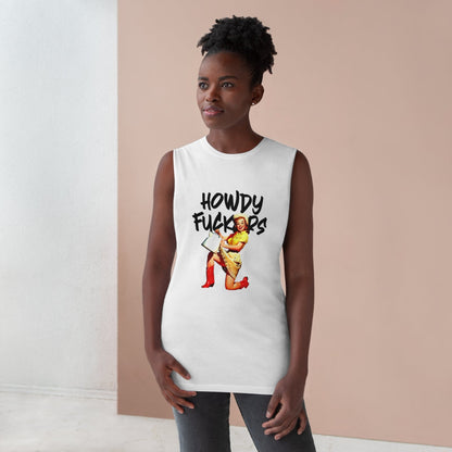 Howdy F*ckers Tank Top Graphic Tees Australia White / XS Graphic T-Shirt Australia -  Cool Graphic T-Shirts Online -  Howdy F*ckers Tank Top | Retro Tank Tops Australia