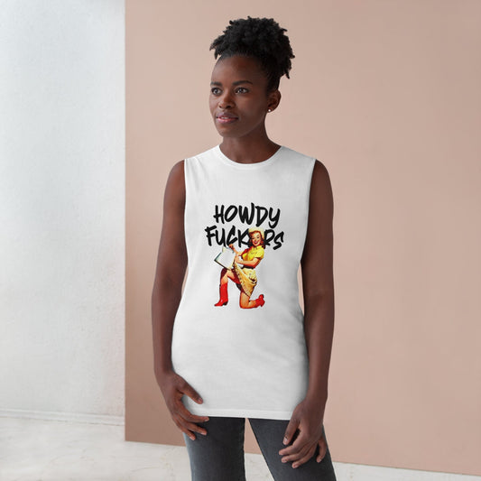 Howdy F*ckers Tank Top Graphic Tees Australia White / XS Graphic T-Shirt Australia -  Cool Graphic T-Shirts Online -  Howdy F*ckers Tank Top | Retro Tank Tops Australia