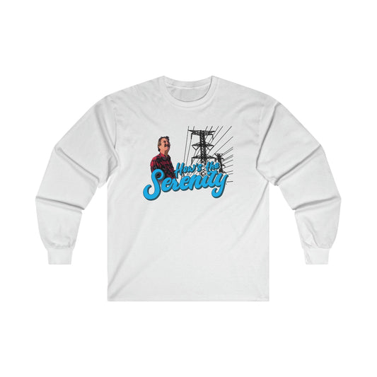 Hows The Serenity Long Sleeve Graphic Tees Australia S / White Graphic T-Shirt Australia -  Cool Graphic T-Shirts Online -  Hows The Serenity Long Sleeve | Funny Aussie T-Shirt Australia